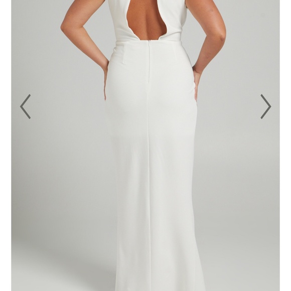 NWT Showpo Banneth Open Front White Formal Maxi Dress - Picture 2 of 8